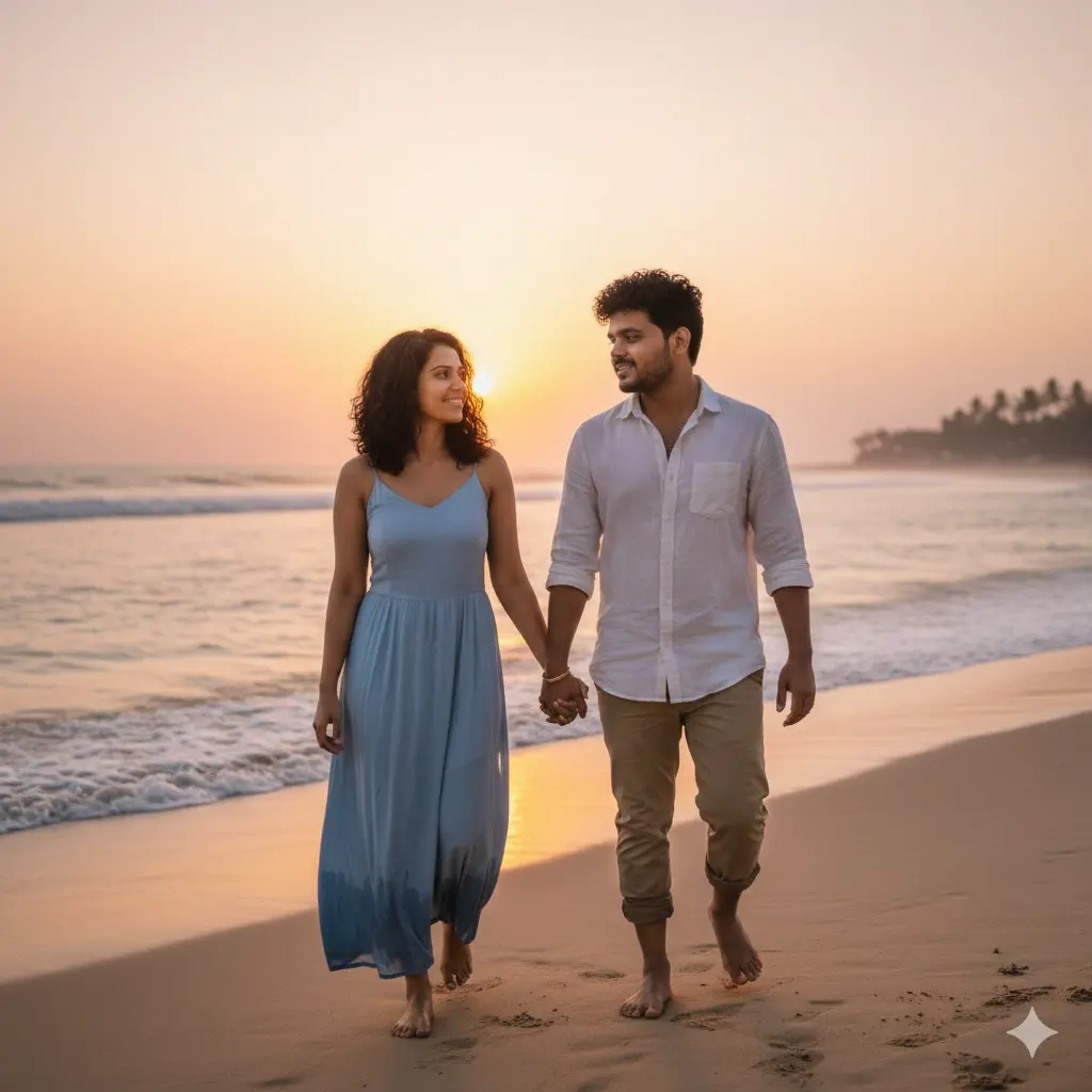 Romantic Beach Couple AI Photo Prompts