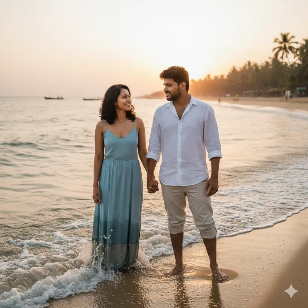 Romantic Beach Couple AI Photo Prompts