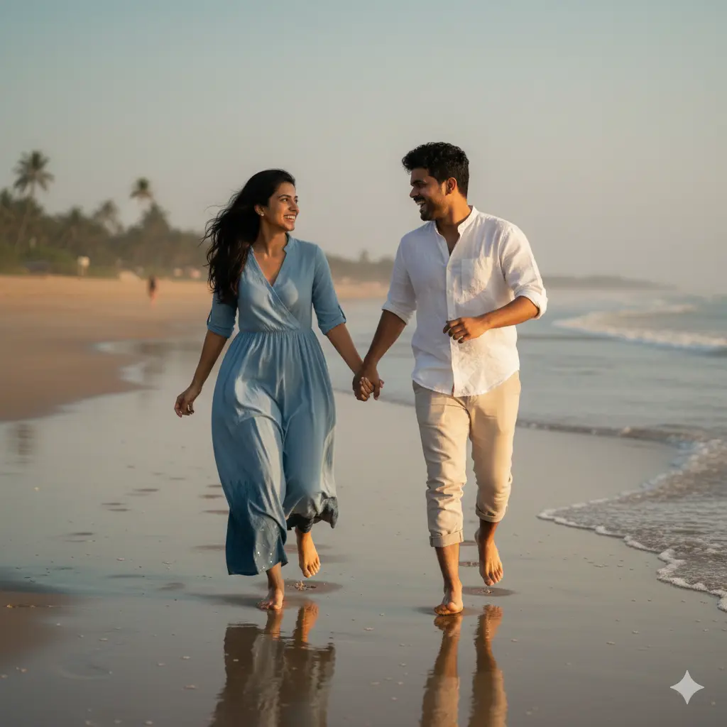 Romantic Beach Couple AI Photo Prompts