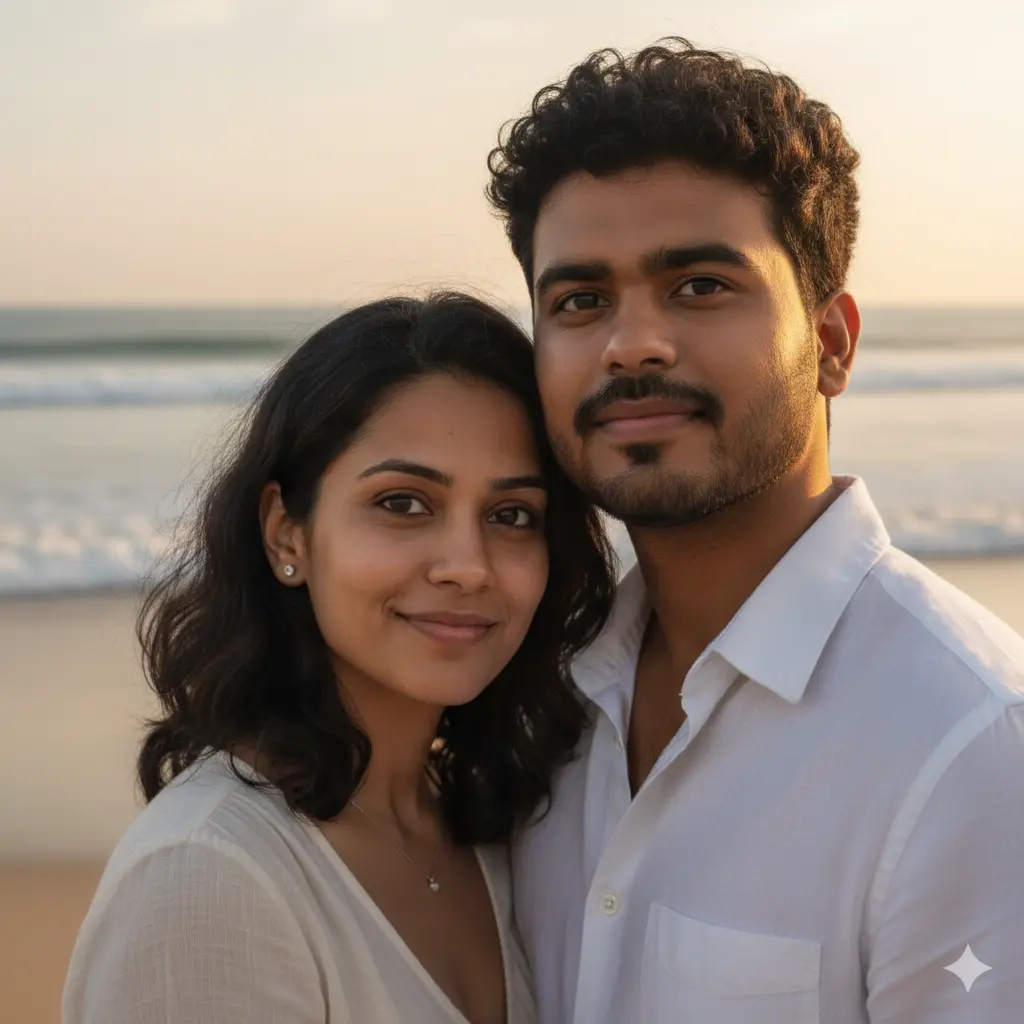 Romantic Beach Couple AI Photo Prompts