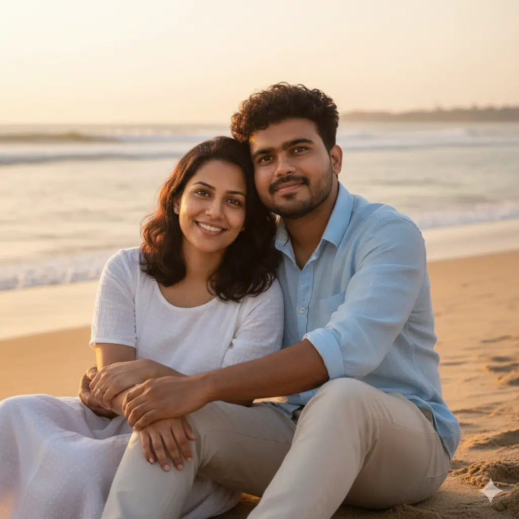 Romantic Beach Couple AI Photo Prompts