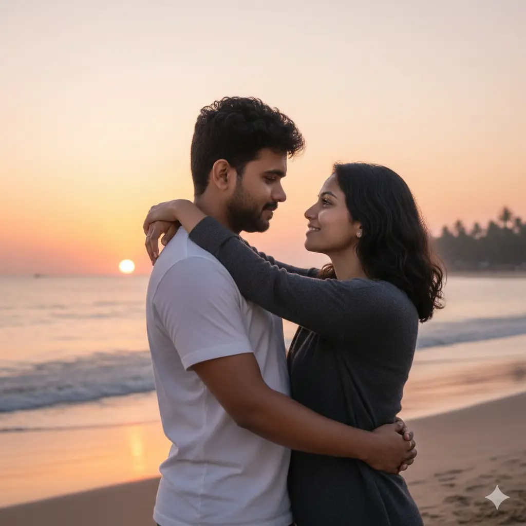 Romantic Beach Couple AI Photo Prompts