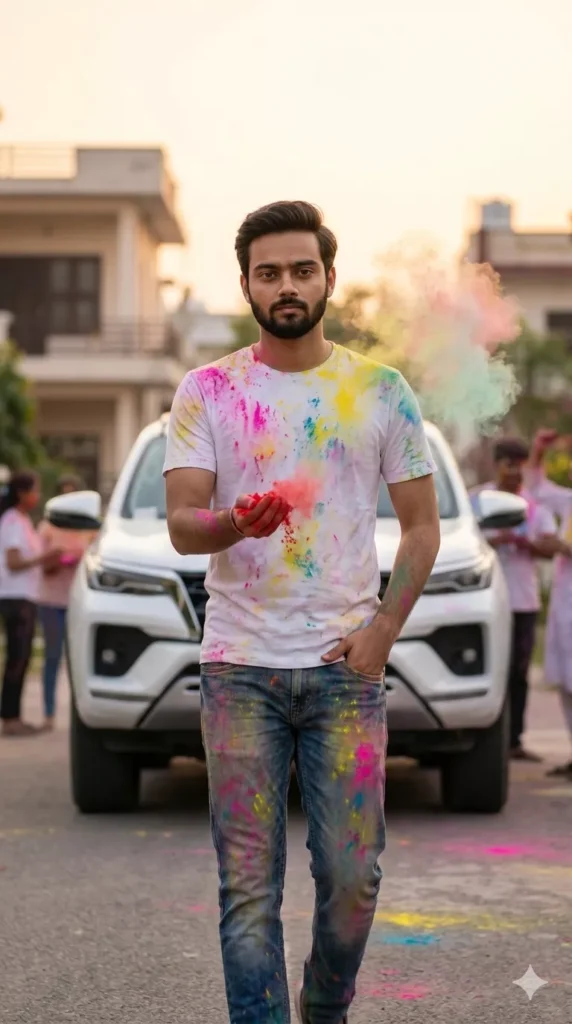 Luxury Car Holi AI Photo Editing Prompts