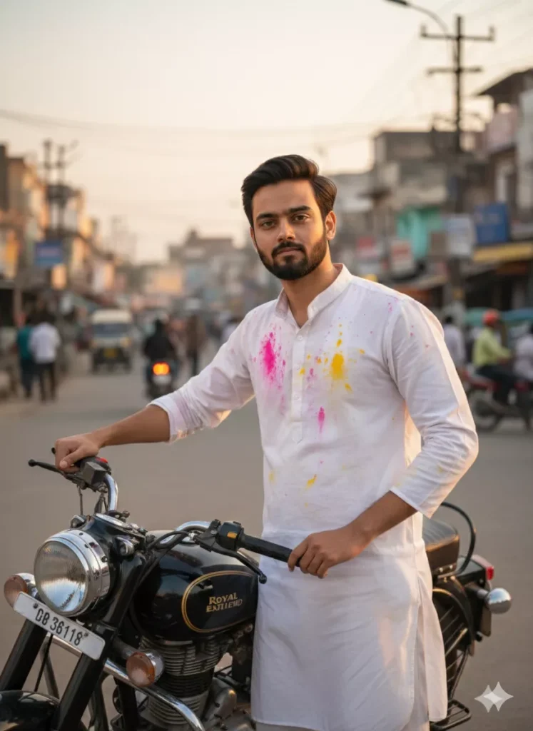 Bike & Car Holi AI Photo Prompt for Boys