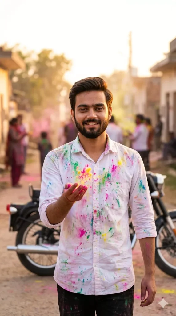 Bike & Car Holi AI Photo Prompt for Boys