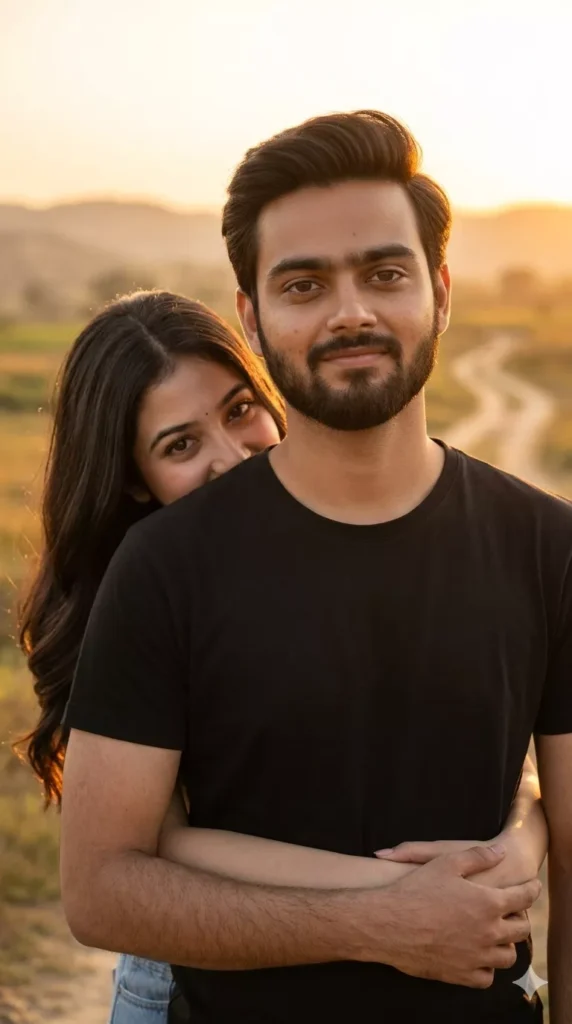 romantic sunset couple AI photo prompts