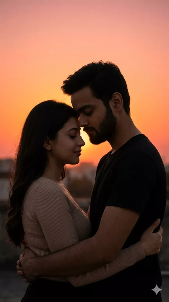 romantic sunset couple AI photo prompts