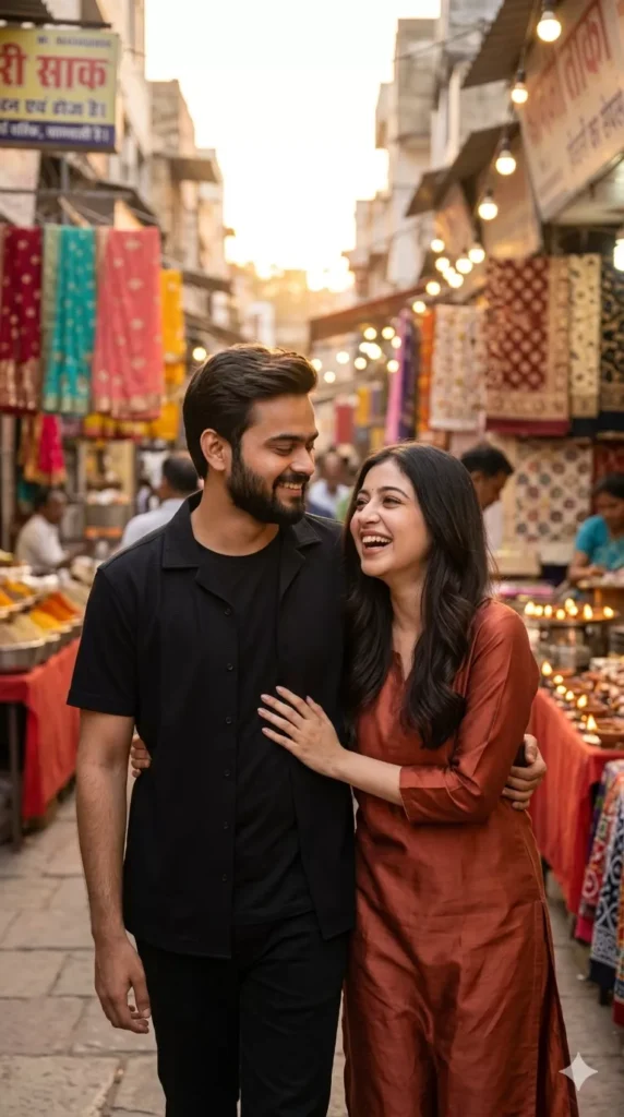 romantic sunset couple AI photo prompts