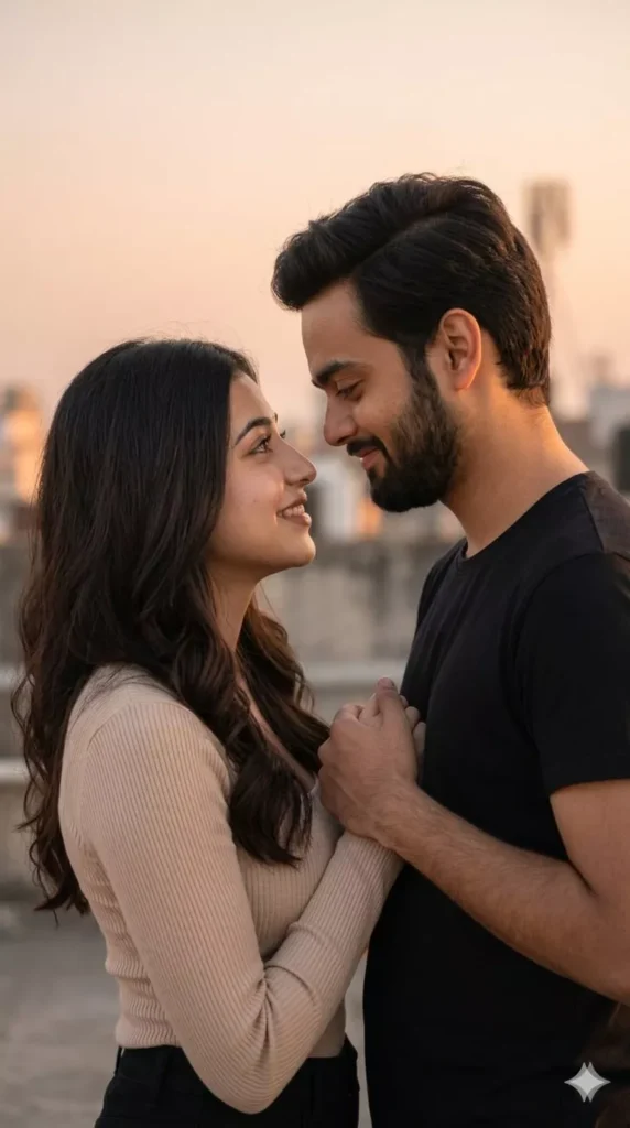 romantic sunset couple AI photo prompts