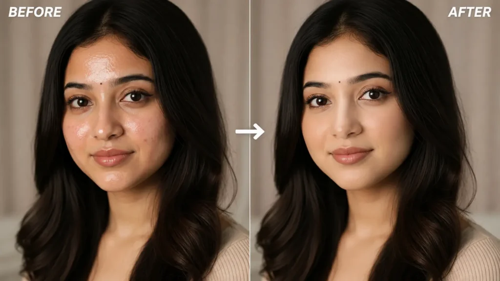Remove Acne From Photo Using AI Prompt 