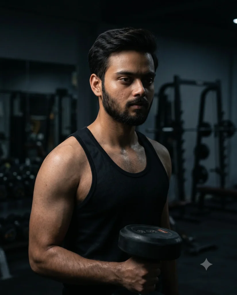 Dark Moody Gym AI Photo Prompt